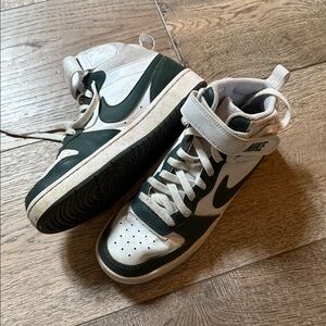 Nike Kids High-Top Sneakers - Dark Green and White